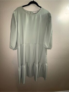 Carmakoma Light Mint Tiered Long-Sleeve Dress for Girls